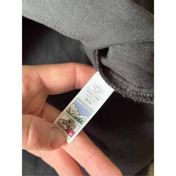 NWOT Aerie Offline Corduroy Quarter Zip Shacket size XL Black - Picture 11 of 11